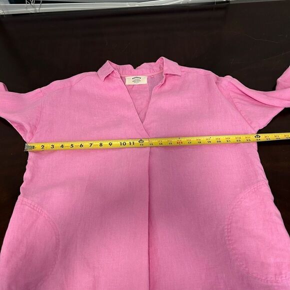 Fat Face Womens Saunton 100% Linen Pink Oversized Tunic Long Sleeve Top Size 12 - Picture 10 of 14